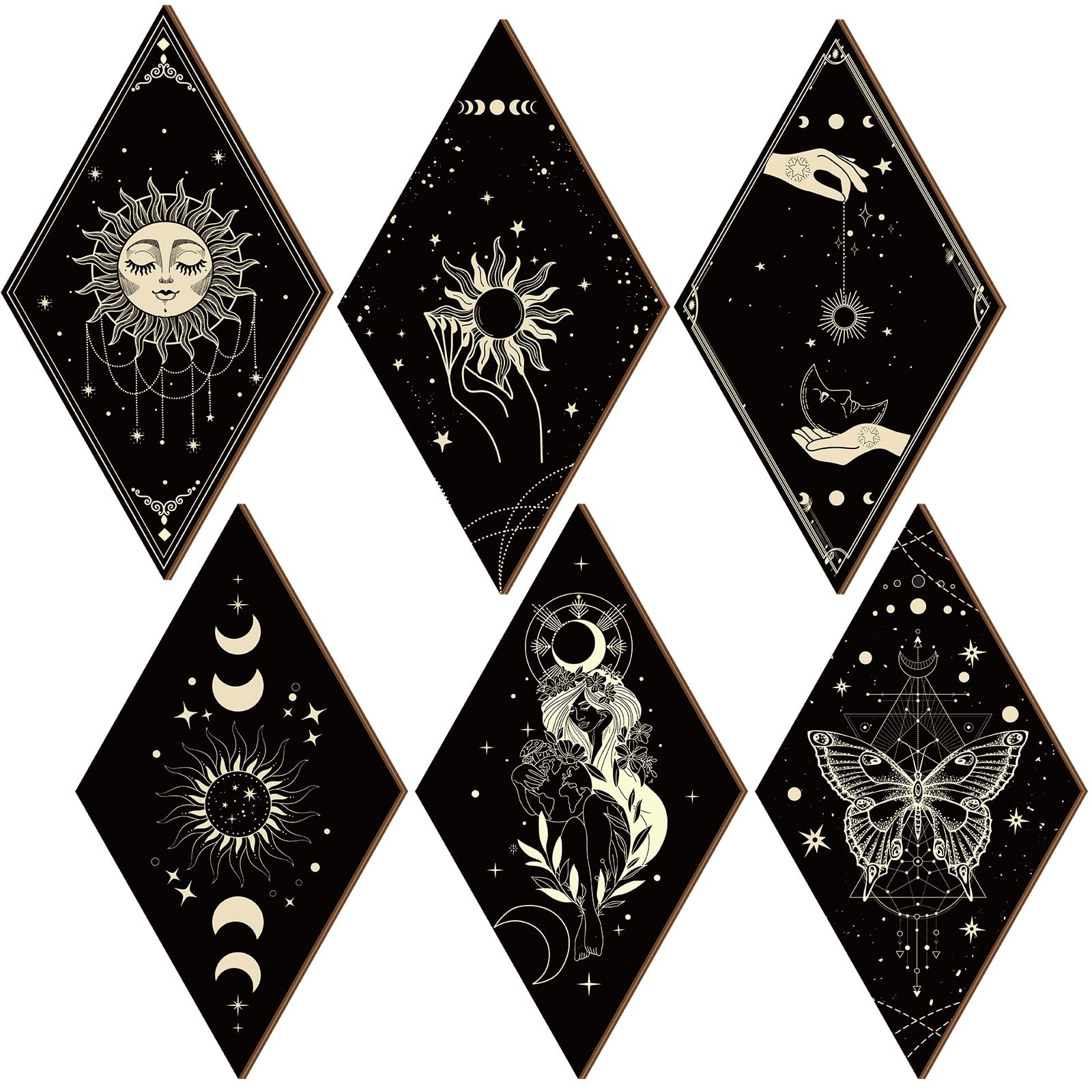 AYHB♡F Amazon.com: Sintuff 6 Pieces Boho Wall Decor Sun Moon Phases